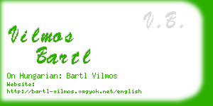 vilmos bartl business card